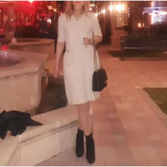 ❌SOLD EBAY❌Chanel 2017 Prefall Cosmopolite Collect Beige Midi Shit Dress Fr42 - Picture 2 of 13